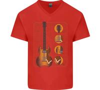 Una Maglietta In Cotone A V Per Uomo Con Design Di Chitarra Rock N ROLL