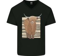 Una Maglietta In Cotone A V Per Uomo Con Mucca Highland Refrigerata