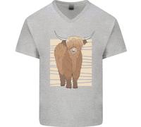 Una Maglietta In Cotone A V Per Uomo Con Mucca Highland Refrigerata