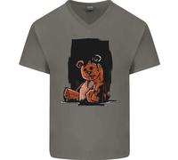 Una Maglietta In Cotone A V Per Uomo Con Orsetto Zombie Di Halloween