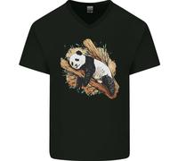Una Maglietta In Cotone A V Per Uomo Con Orso Panda Che Dorme