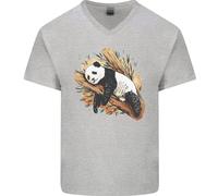 Una Maglietta In Cotone A V Per Uomo Con Orso Panda Che Dorme
