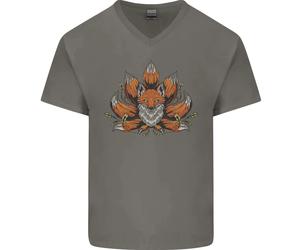 Una Maglietta In Cotone A V Per Uomo Con Sette Code Di Volpe Psichedelica