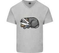 Una Maglietta In Cotone A V Per Uomo Con Un Tasso Che Dorme