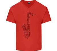 Una Maglietta In Cotone A V Per Uomo Del Brass Band Strumento Musicale Saxofono