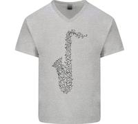 Una Maglietta In Cotone A V Per Uomo Del Brass Band Strumento Musicale Saxofono