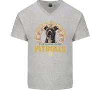 Una Maglietta In Cotone A V Per Uomo Pitbull