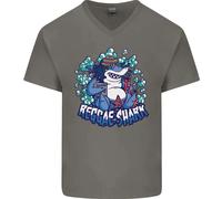 Una Maglietta In Cotone A V Per Uomo Reggae Shark