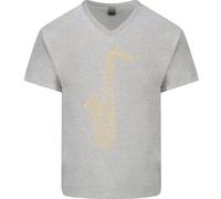 Una Maglietta In Cotone A V Per Uomo Strumenti Musicali In Ottone Banda Saxofono