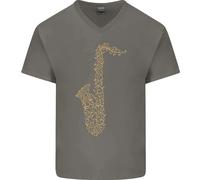 Una Maglietta In Cotone A V Per Uomo Strumenti Musicali In Ottone Banda Saxofono