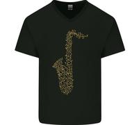 Una Maglietta In Cotone A V Per Uomo Strumenti Musicali In Ottone Banda Saxofono