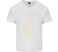 Una Maglietta In Cotone A V Per Uomo Strumenti Musicali In Ottone Banda Saxofono