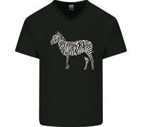 Una Maglietta In Cotone A V Per Uomo Zebra