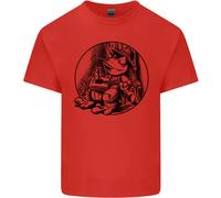 Una Maglietta Per Bambini Con Un Ranocchio Raffreddato Che Suona La Chitarra