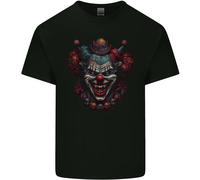 Una Maglietta Per Bambini Di Halloween Con Un Clown Malvagio E Vampiri