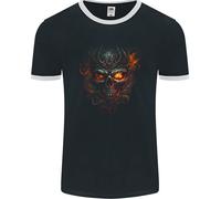 Una Maglietta Ringer Di Teschio Di Fuoco Malvagio Dal Futuro Uomo FotL