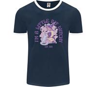 Una Maglietta Ringer Divertente Per Halloween Con Gatto Strega Uomo FotL