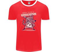 Una Maglietta Ringer Divertente Uomo Con Un Topo Nato Per Essere Un Unicorno