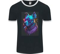 Una Maglietta Ringer FotL Per Cane Staffordshire Bull Terrier Uomo