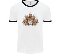 Una Maglietta Ringer Uomo Con Sette Code Di Una Volpe Psichedelica