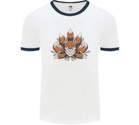 Una Maglietta Ringer Uomo Con Sette Code Di Una Volpe Psichedelica