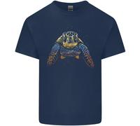 Una Maglietta T-Shirt Cotone Colorata Con Tartaruga Animali Ecologia Oceano Uomo