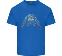Una Maglietta T-Shirt Cotone Colorata Con Tartaruga Animali Ecologia Oceano Uomo