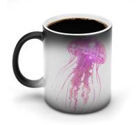 Una medusa luminosa che cambia colore tazza in ceramica sensibile al calore tazza da caffè con manico regali divertenti 325 ml