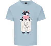 Una Mucca che Tiene Un Snellen Occhio Chart Occhiali T-Shirt Ragazzi Ragazze
