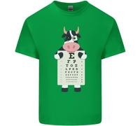 Una Mucca che Tiene Un Snellen Occhio Chart Occhiali T-Shirt Ragazzi Ragazze