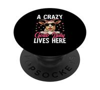 Una pazza signora capra vive qui PopSockets PopGrip Adesivo
