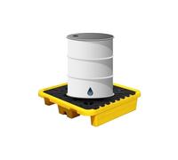 Una Piattaforma di Controllo del troppopieno con griglia e Design a Tenuta stagna è Adatta per Lo stoccaggio di fusti e per la Sicurezza Industriale.