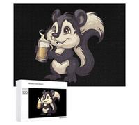 Una puzzola con birra divertente puzzle in legno arte pittura immagine puzzle decorazione regali 300/500/1000 pezzi