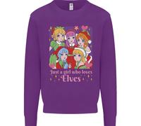 Una Ragazza Che Ama Gli Elfi Natale Anime Xmas Felpa Maglione