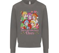 Una Ragazza Che Ama Gli Elfi Natale Anime Xmas Uomo Felpa Maglione