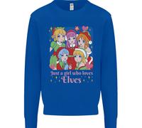 Una Ragazza Che Ama Gli Elfi Natale Anime Xmas Uomo Felpa Maglione