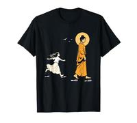 Una Ragazza Che Segue Le Orme di Buddha Consapevolezza Spirituale Maglietta