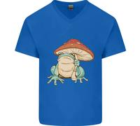 Una Rana Sotto Un Ombrello Di Funghetto Toad Uomo T-Shirt In Cotone A V