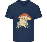 Una Rana Sotto Un Ombrello Di Funghetto Toad Uomo T-Shirt In Cotone A V