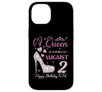 Una regina è nata il 2 agosto Festa di buon compleanno a me Custodia per iPhone 14