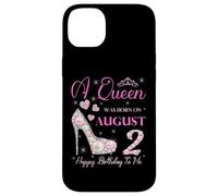 Una regina è nata il 2 agosto Festa di buon compleanno a me Custodia per iPhone 14 Plus
