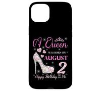 Una regina è nata il 2 agosto Festa di buon compleanno a me Custodia per iPhone 15 Plus