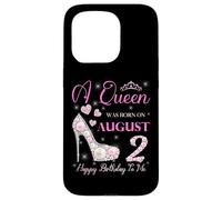 Una regina è nata il 2 agosto Festa di buon compleanno a me Custodia per iPhone 15 Pro