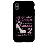 Una regina è nata il 2 agosto Festa di buon compleanno a me Custodia per iPhone X/XS