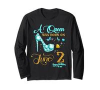 Una Regina è Nata Il 2 Giugno Buon Compleanno a Me Il 2 Giugno Maglia a Manica