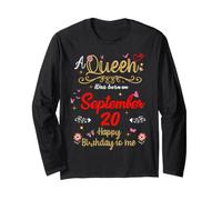 Una Regina è Nata Il 20 Settembre 20 Settembre Compleanno Maglia a Manica
