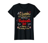 Una Regina è Nata Il 20 Settembre 20 Settembre Compleanno Maglietta