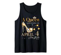 Una Regina è Nata Il 4 aprile Buon Compleanno a Me Queen B-Day Canotta