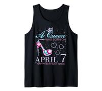 Una Regina è Nata Il 7 aprile, 7th Aprile Birthday Bday Party Canotta