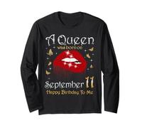 Una Regina è Nata l'11 Settembre Buon Compleanno a Me Maglia a Manica